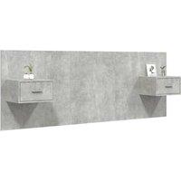 Berkfield Home Classic Bed Headboard with Cabinets Concrete Grey Engineered Wood