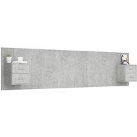Berkfield Home Classic Bed Headboard with Cabinets Concrete Grey Engineered Wood