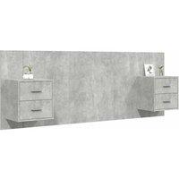 Berkfield Home Classic Bed Headboard with Cabinets Concrete Grey Engineered Wood