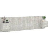 Berkfield Home Classic Bed Headboard with Cabinets Concrete Grey Engineered Wood