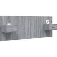 Berkfield Home Classic Bed Headboard with Cabinets Grey Sonoma Engineered Wood