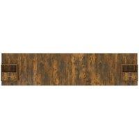 Berkfield Home Classic Bed Headboard with Cabinets Smoked Oak Engineered Wood in Brown