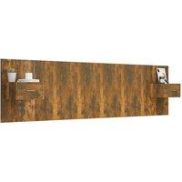 Berkfield Home Classic Bed Headboard with Cabinets Smoked Oak Engineered Wood in Brown