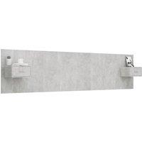 Berkfield Home Classic Bed Headboard with Cabinets Concrete Grey Engineered Wood