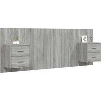 Berkfield Home Classic Bed Headboard with Cabinets Grey Sonoma Engineered Wood