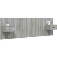Berkfield Home Classic Bed Headboard with Cabinets Grey Sonoma Engineered Wood