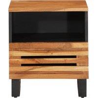 Berkfield Home Decorative Bedside Cabinet 40x33x46 cm Solid Wood Acacia in Brown | Size: 40 x 33 x 46 cm