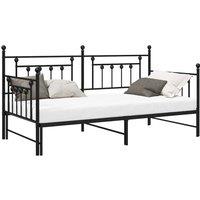Berkfield Home Modern Beds & Bed Frames Black Metal 90 x 190 cm