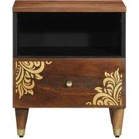 Berkfield Home Elegant Bedside Cabinet 40x33x46 cm Solid Wood Mango in Brown | Size: 40 x 33 x 46 cm