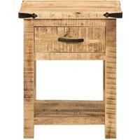 Berkfield Home Beautiful Bedside Cabinet 40x40x50 cm Solid Wood Mango in Brown | Size: 40 x 40 x 50 cm