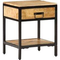 Berkfield Home Modern Bedside Cabinet 40x35x50 cm Solid Wood Rough Mango in Brown | Size: 40 x 35 x 50 cm