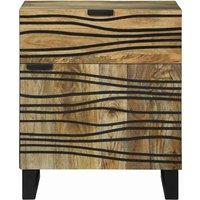 Berkfield Home Modern Bedside Cabinet 50x33x60 cm Solid Mango Wood in Brown | Size: 50 x 33 x 60 cm