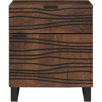 Berkfield Home Modern Bedside Cabinet 50x33x60 cm Solid Wood Walnut in Brown | Size: 50 x 33 x 60 cm