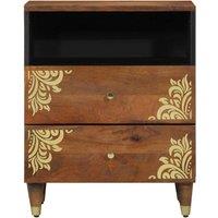 Berkfield Home Stunning Bedside Cabinet 50x33x60 cm Solid Wood Mango in Brown | Size: 50 x 33 x 60 cm