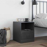 Berkfield Home Stylish Bedside Cabinet Anthracite 34.5x39x44 cm Steel in Charcoal