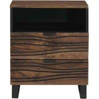 Berkfield Home Modern Bedside Cabinet - 50 x 33 x 60 cm - Made from Solid & Wood in Brown