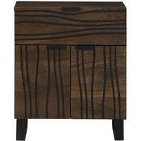 Berkfield Home Stylish Bedside Cabinet - 50x33x60 cm, Made from Solid Mango Wood in Brown | Size: 50 x 33 x 60 cm