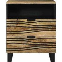 Berkfield Home Modern Bedside Cabinet - 50x33x60 cm, Crafted from Solid Mango Wood in Brown | Size: 50 x 33 x 60 cm