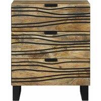 Berkfield Home Modern Bedside Cabinet - 50x33x60 cm Solid Mango Wood in Brown | Size: 50 x 33 x 60 cm