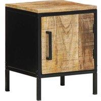 Berkfield Home Modern Bedside Cabinet 30 x 30 x 40 cm Solid Wood Rough Mango in Brown