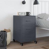 Berkfield Home Stylish Bedside Cabinet Anthracite 36x39x59 cm Steel in Charcoal | Size: 36 x 39 x 59 cm
