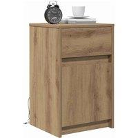 Berkfield Home Traditional Bedside Cabinet Artisan oak 38 x 34 x 61 cm Particle board in Brown