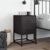 Berkfield Home Durable Bedside Cabinet Black 36x39x60.5 cm Steel