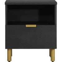 Berkfield Home Classic Bedside Cabinet Black 40x33x46 cm Engineered Wood | Size: 40 x 33 x 46 cm