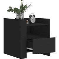 Berkfield Home Decorative Bedside Cabinet Black 45x50x50 cm Engineered Wood | Size: 45 x 50 x 50 cm