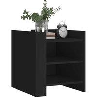 Berkfield Home Decorative Bedside Cabinet Black 45x50x50 cm Engineered Wood | Size: 45 x 50 x 50 cm