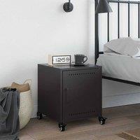 Berkfield Home Stylish Bedside Cabinet Black 36x39x43.5 cm Steel