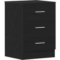 Berkfield Home Durable Bedside Cabinet Black Oak 38x35x55 cm Engineered Wood | Size: 38 x 35 x 55 cm