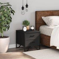 Berkfield Home Modern Bedside Cabinet Black 40x41x40 cm Engineered Wood | Size: 40 x 41 x 40 cm