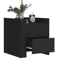 Berkfield Home Decorative Bedside Cabinet Black 45x50x50 cm Engineered Wood | Size: 45 x 50 x 50 cm