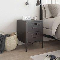 Berkfield Home Durable Bedside Cabinet Black 36x39x50.5 cm Steel