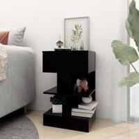 Berkfield Home Beautiful Bedside Cabinet Black 40x35x65 cm Engineered Wood | Size: 40 x 35 x 65 cm
