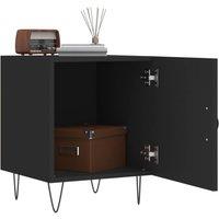 Berkfield Home Modern Bedside Cabinet Black 40x40x50 cm Engineered Wood | Size: 40 x 40 x 50 cm