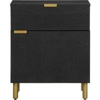 Berkfield Home Classic Bedside Cabinet Black 50x33x60 cm Engineered Wood | Size: 50 x 33 x 60 cm