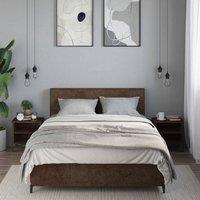 Berkfield Home Decorative Bedside Cabinet Brown Oak 2 pcs 40x30x40 cm Engineered Wood | Size: 40 x 30 x 40 cm