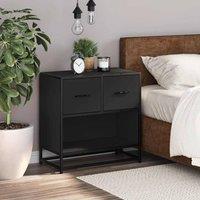 Berkfield Home Elegant Bedside Cabinet Black 60x31x60 cm Engineered Wood & Metal | Size: 60 x 31 x 60 cm