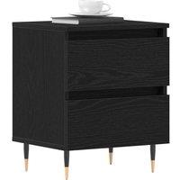 Berkfield Home Modern Bedside Cabinet Black Oak 40x35x50 cm Engineered Wood | Size: 40 x 35 x 50 cm