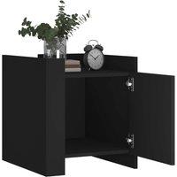 Berkfield Home Decorative Bedside Cabinet Black 45x50x50 cm Engineered Wood | Size: 45 x 50 x 50 cm