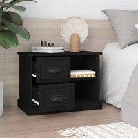 Berkfield Home Elegant Bedside Cabinet Black 60x35.5x45 cm