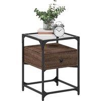 Berkfield Home Decorative Bedside Cabinet Brown Oak 40x40x55 cm Engineered Wood | Size: 40 x 40 x 55 cm