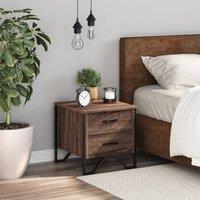 Berkfield Home Modern Bedside Cabinet Brown Oak 40x41x40 cm Engineered Wood | Size: 40 x 41 x 40 cm