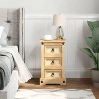 Berkfield Home Beautiful Bedside Cabinet Corona 35x32.5x58 cm Solid Wood Pine in Light Tan