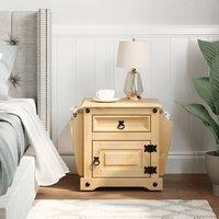 Berkfield Home Beautiful Bedside Cabinet Corona 45x35x47.5 cm Solid Wood Pine in Light Brown