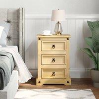 Berkfield Home Beautiful Bedside Cabinet Corona 53x39x66 cm Solid Wood Pine in Brown | Size: 53 x 39 x 66 cm