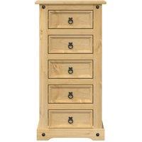 Berkfield Home Beautiful Bedside Cabinet Corona 53x39x103 cm Solid Wood Pine in Light Tan | Size: 53 x 39 x 103 cm