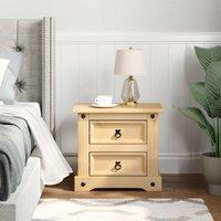 Berkfield Home Beautiful Bedside Cabinet Corona 53x39x50 cm Solid Wood Pine in Light Brown | Size: 53 x 39 x 50 cm